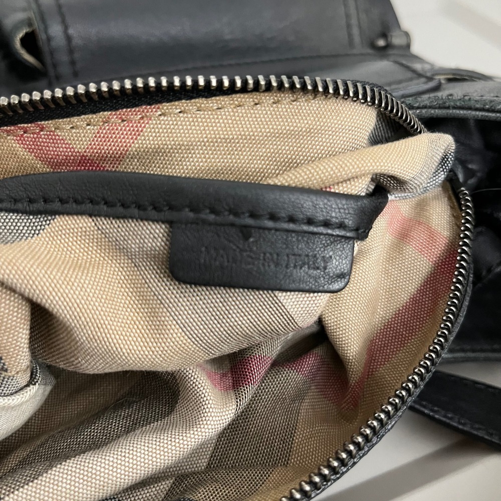 Burberry Black Leather Compton Hobo Convertible Large Shoulder Bag Purse READ - Picture 14 of 16